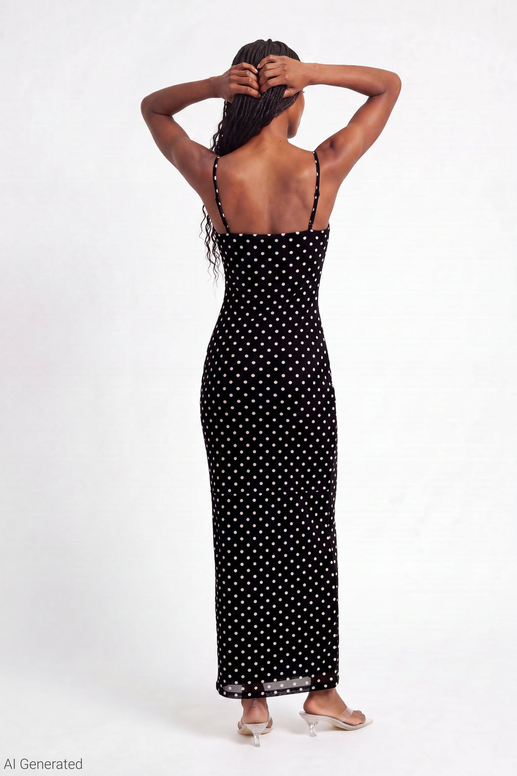 Printed Mesh Maxi Dress