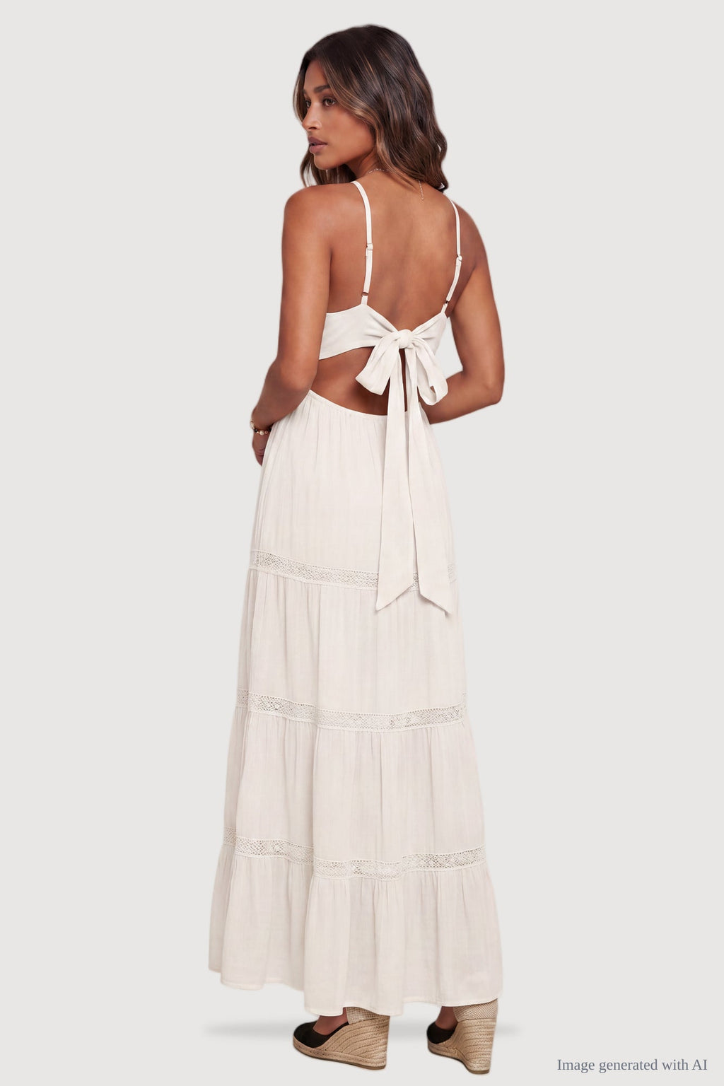 Tie-Back Tiered Maxi Dress