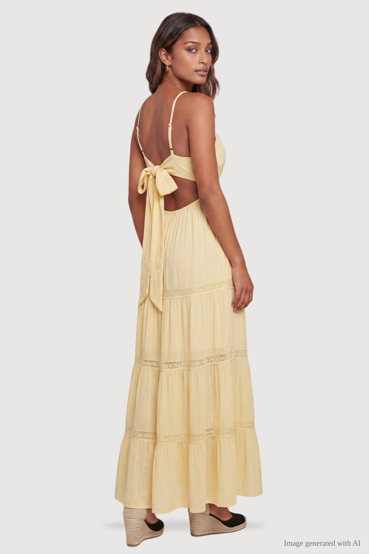 Tie-Back Tiered Maxi Dress