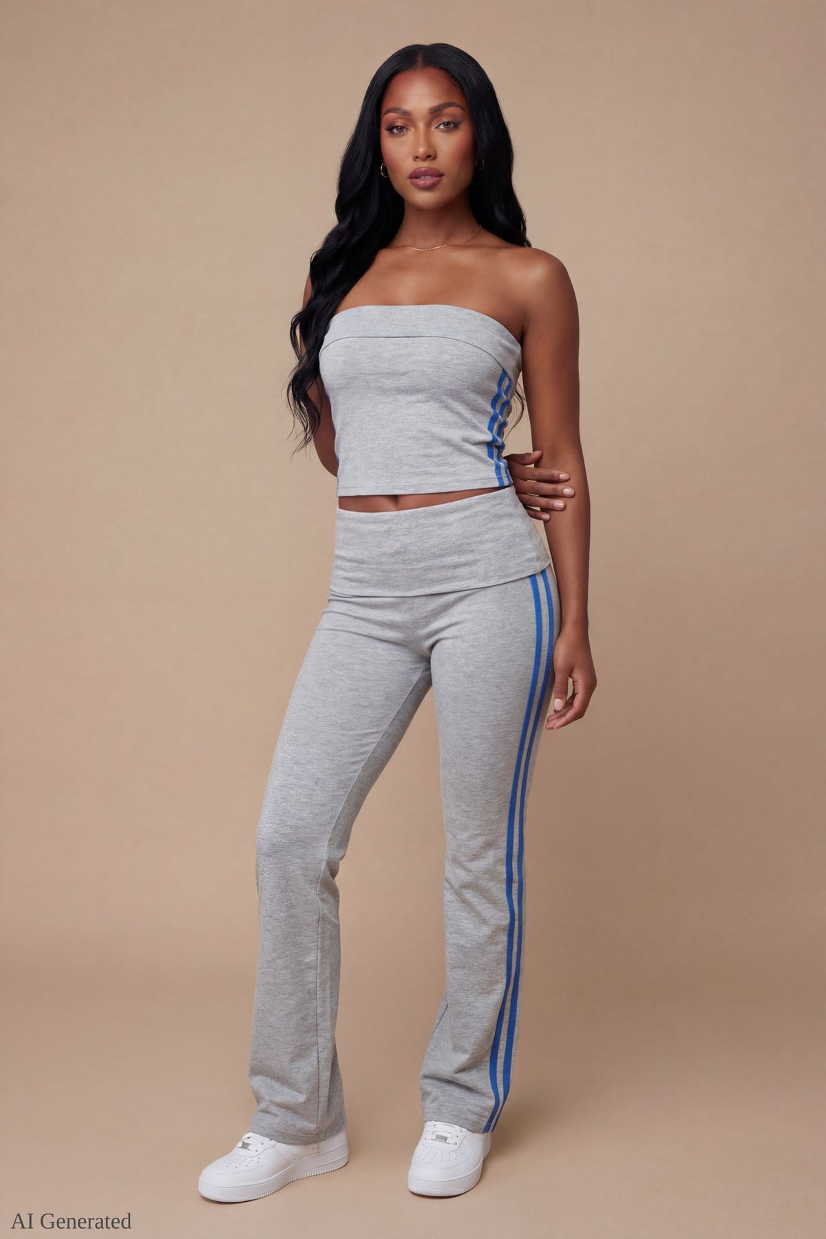 Foldover Tube Top & Flare Pant Set