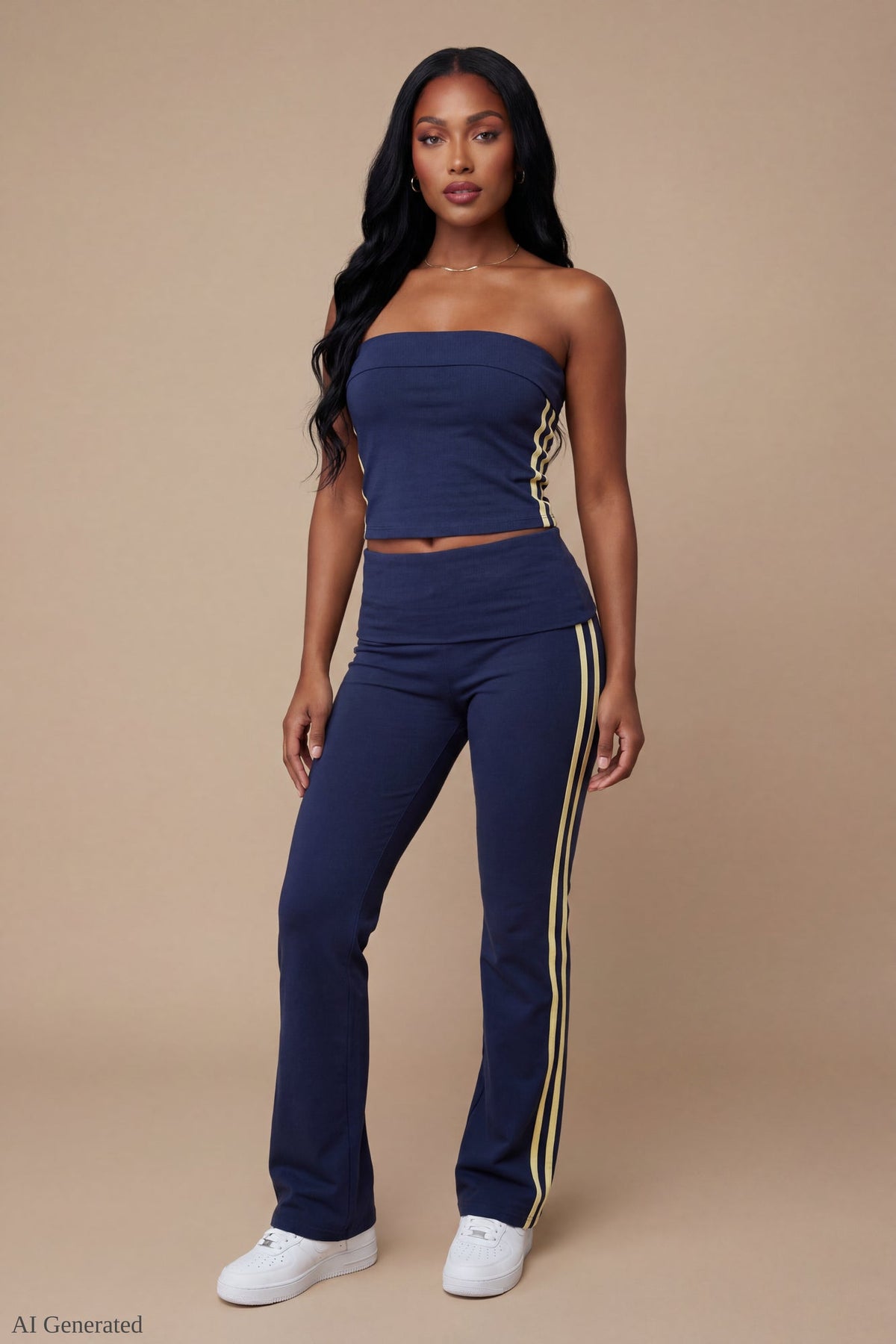 Foldover Tube Top & Flare Pant Set