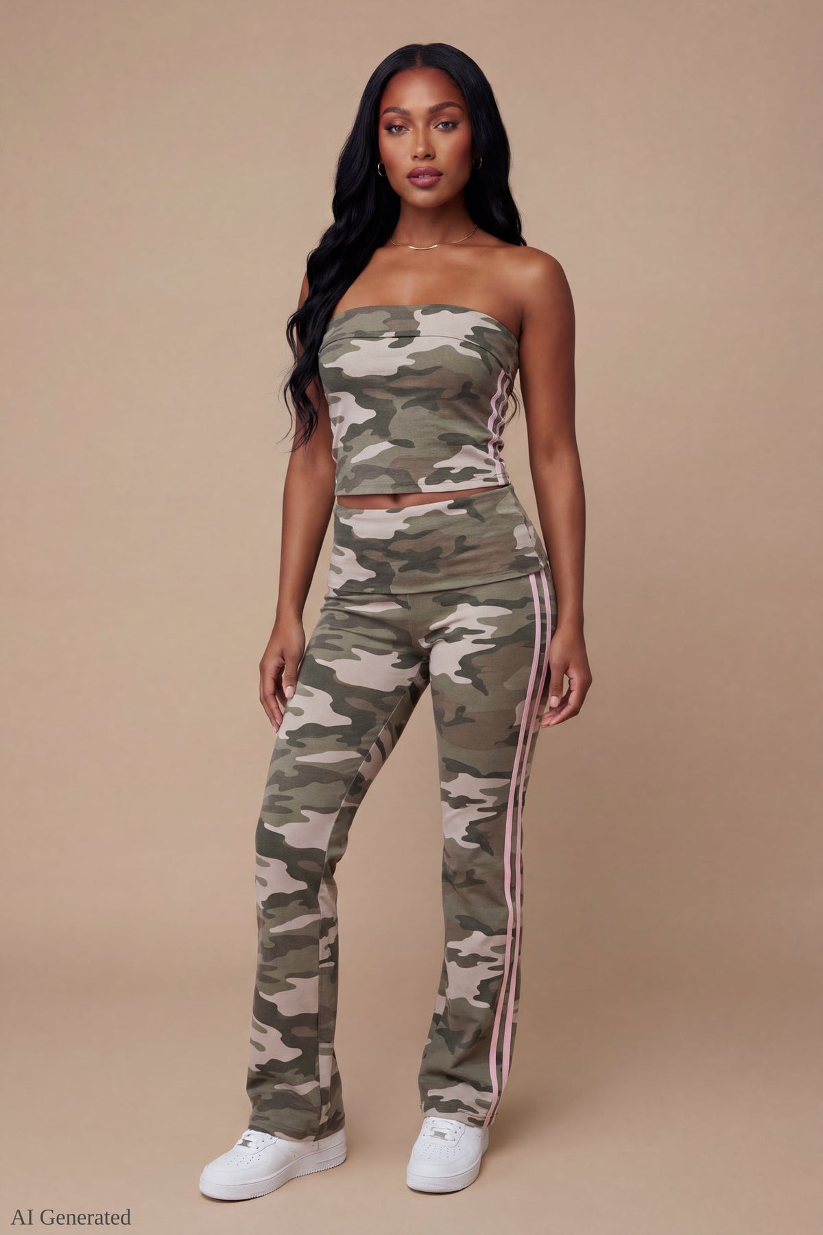 Foldover Tube Top & Flare Pant Set