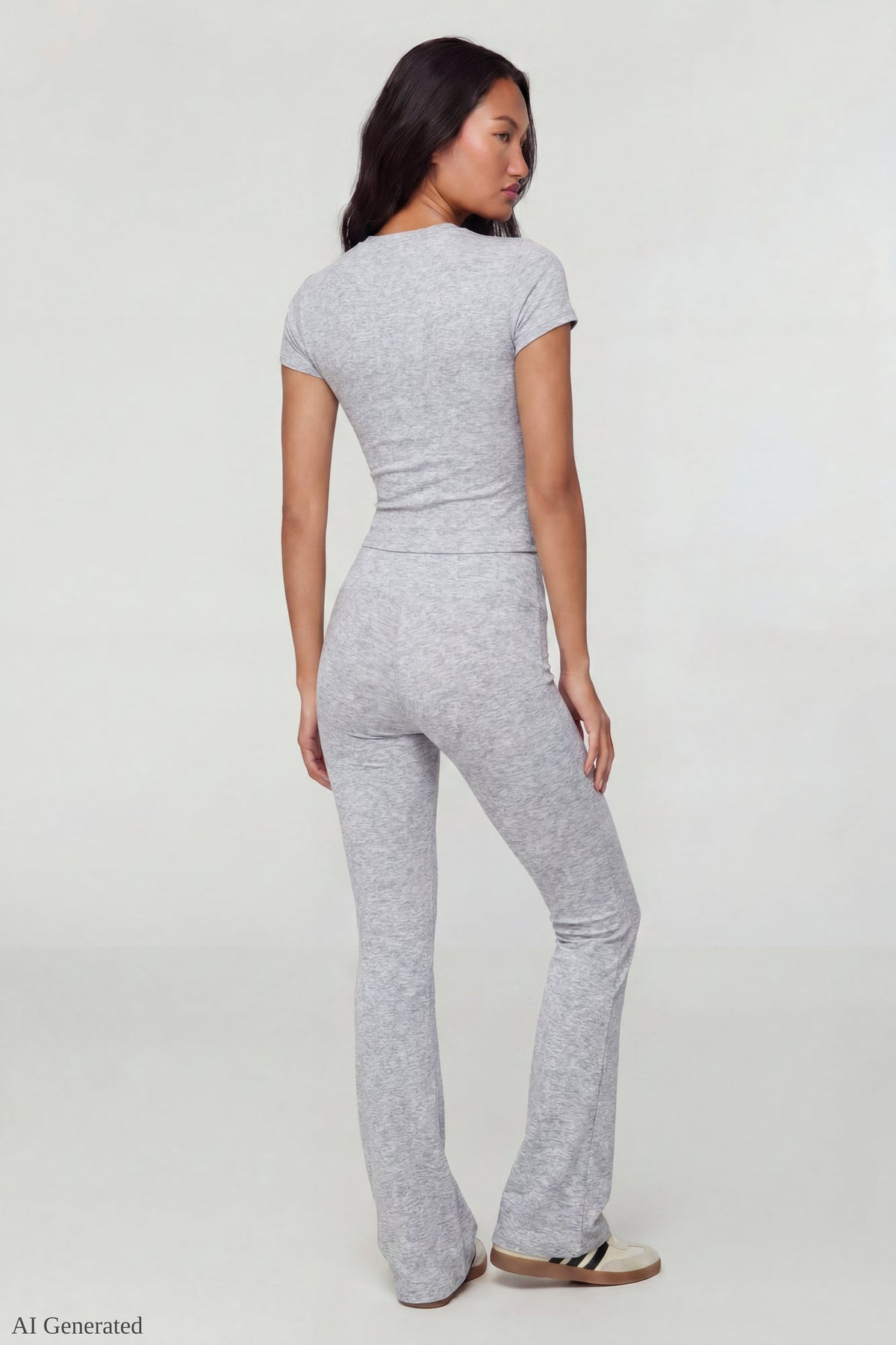 Square Neck T-Shirt & Flare Legging Set