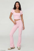 Square Neck T-Shirt & Flare Legging Set