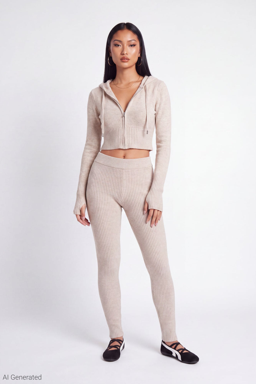 Zip-Up Sweater Hoodie