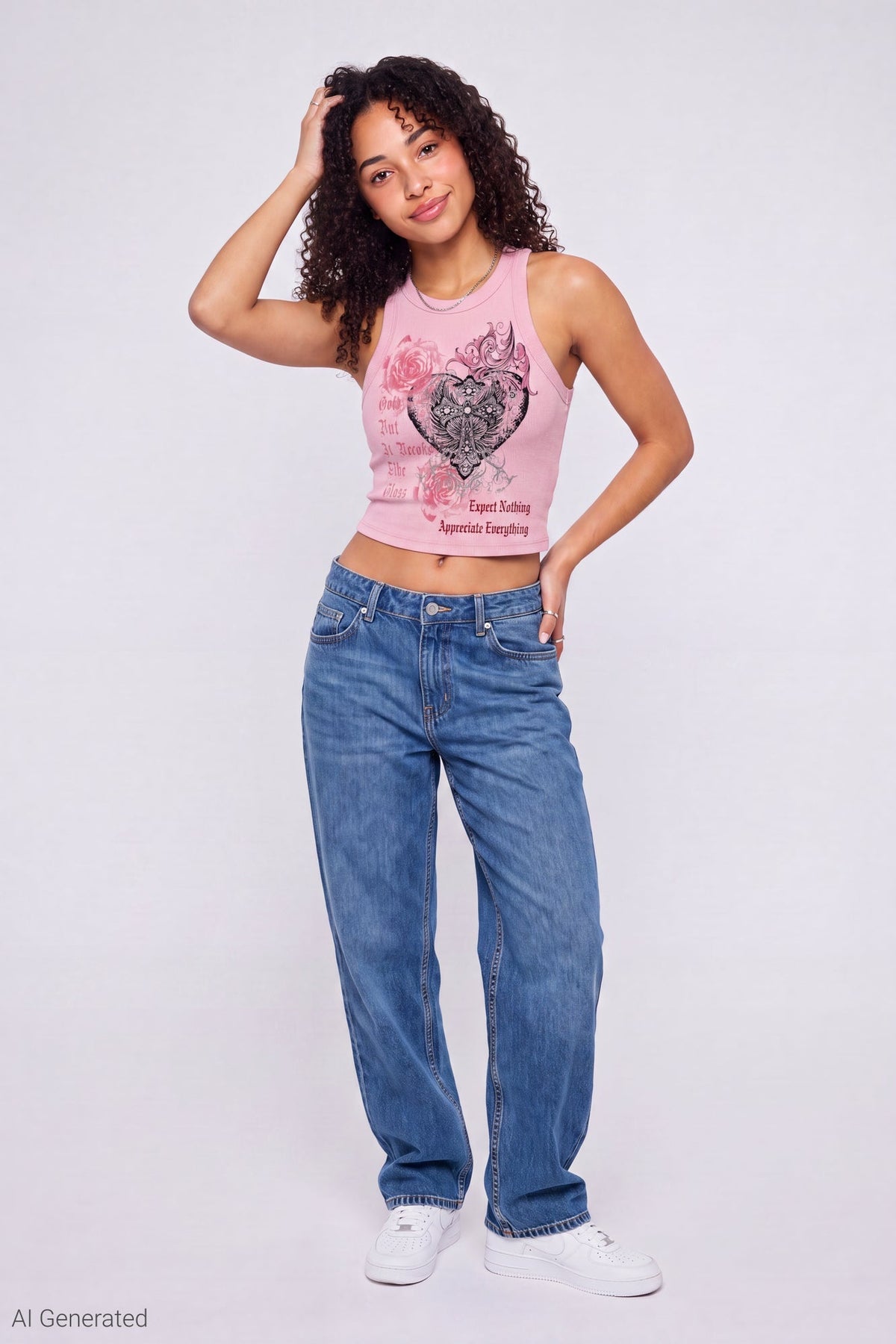 Ribbed Graphic Tank
