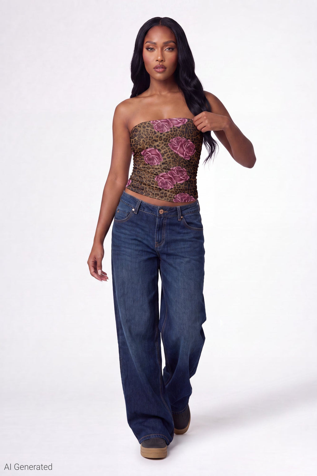 Printed Mesh Tube Top
