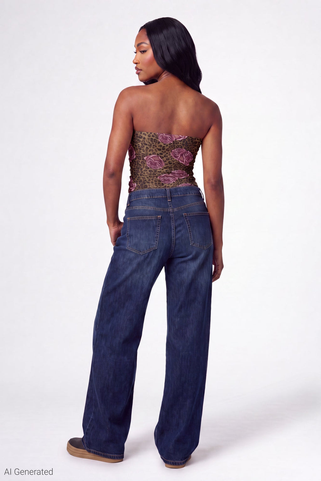Printed Mesh Tube Top