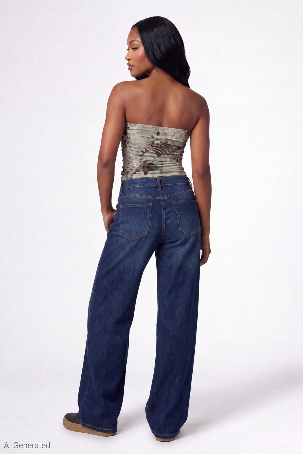 Printed Mesh Tube Top