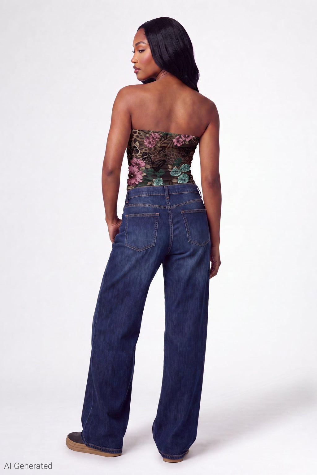 Printed Mesh Tube Top