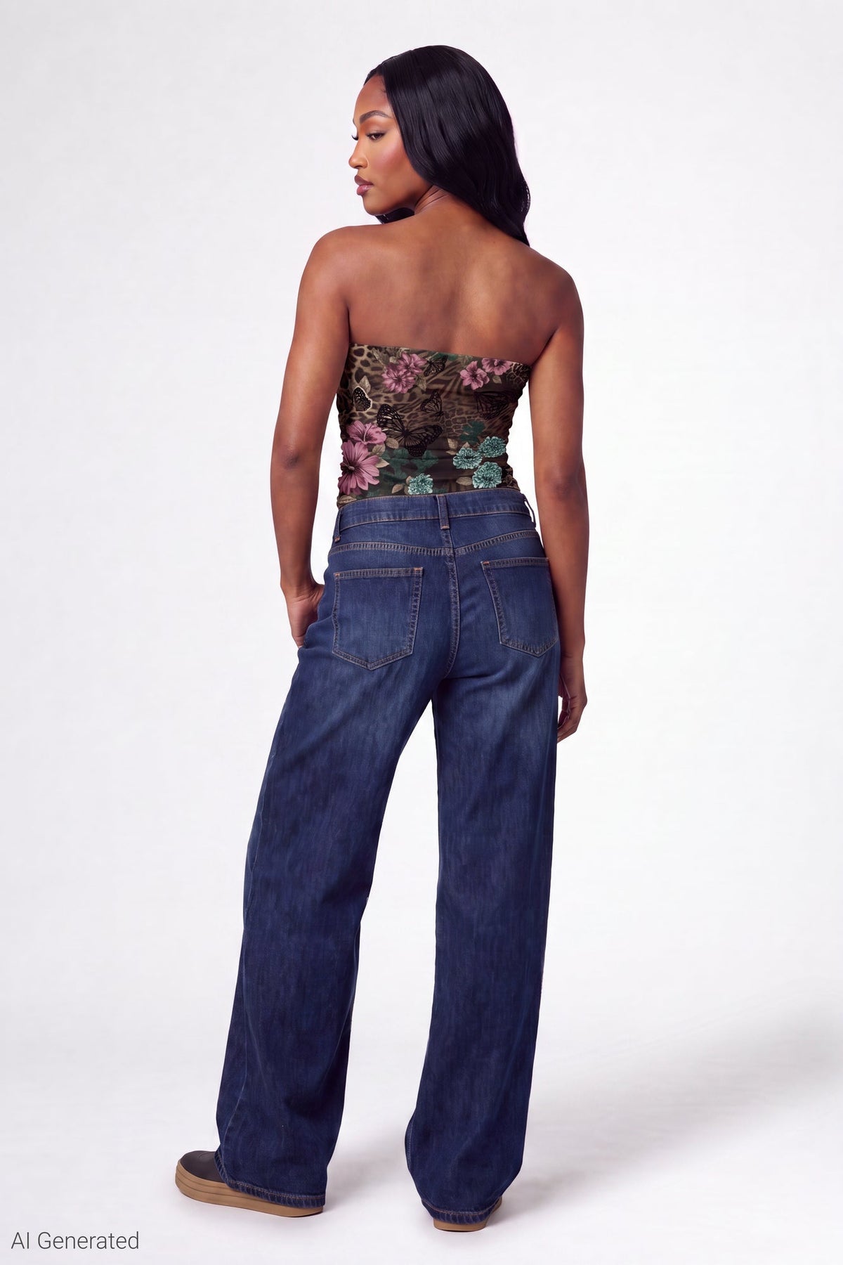 Printed Mesh Tube Top