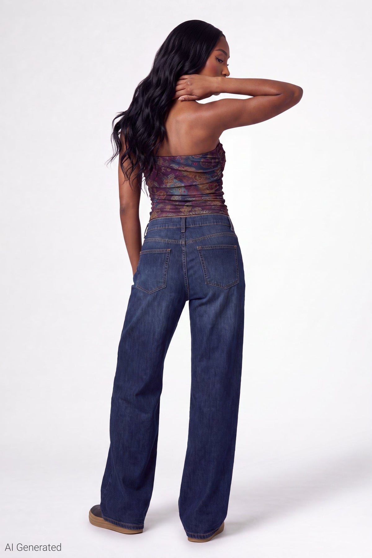 Printed Mesh Tube Top