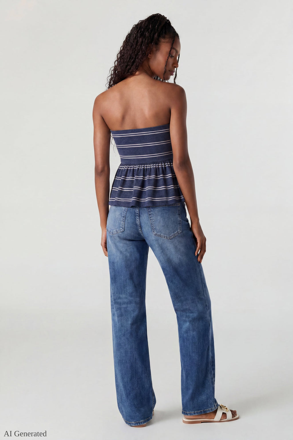 Striped Babydoll Tube Top