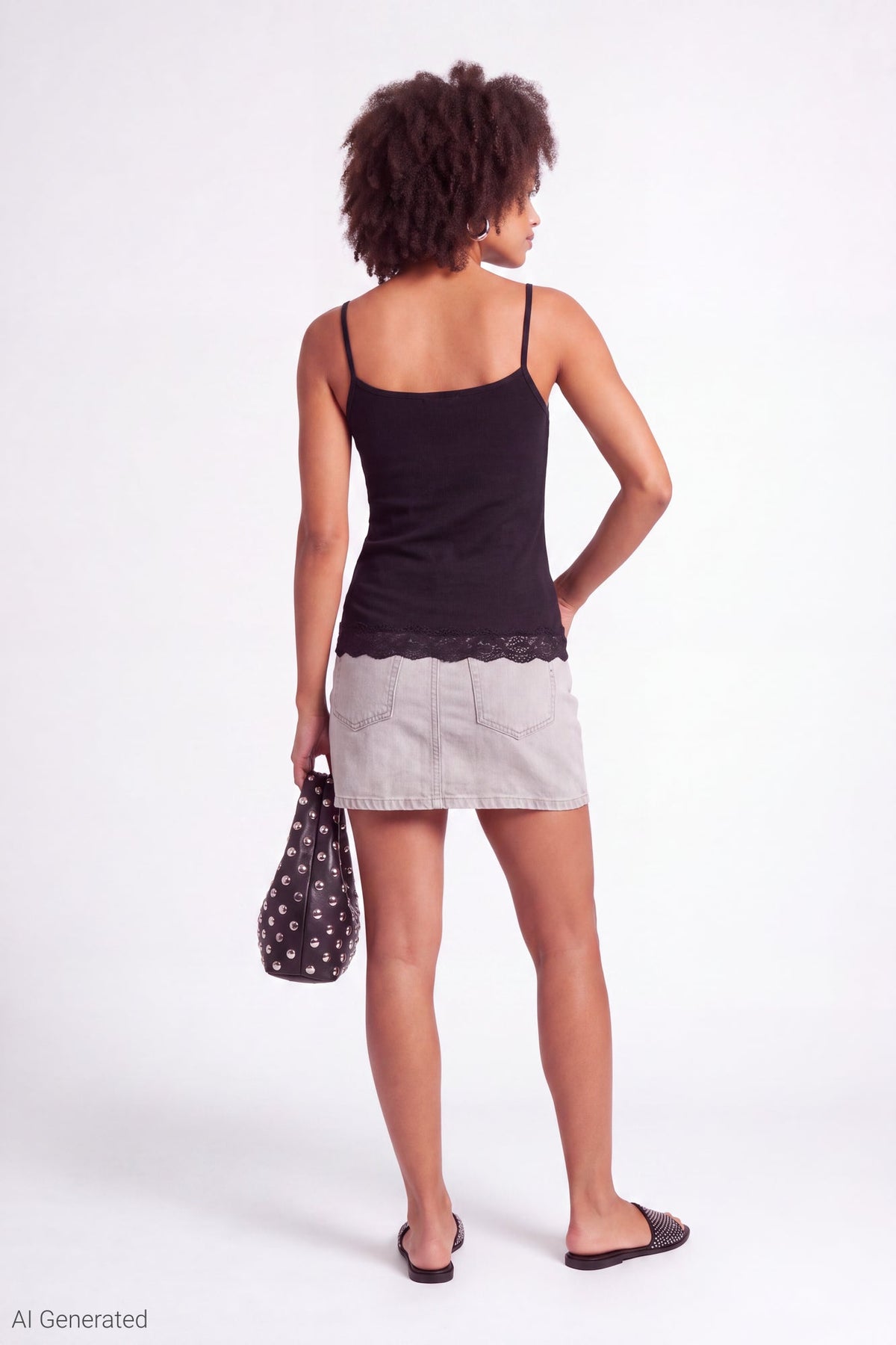 Lace Trim V-Neck Tank