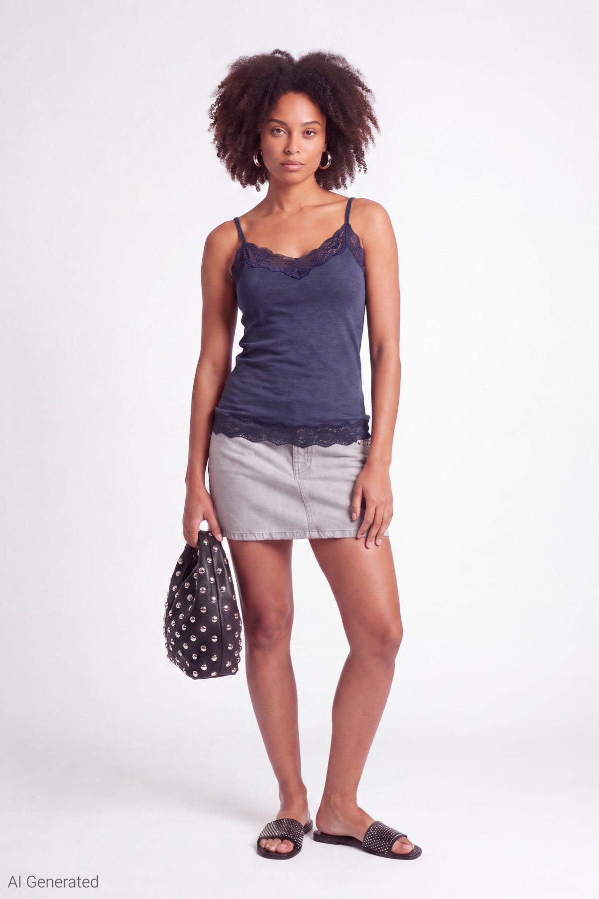 Lace Trim V-Neck Tank