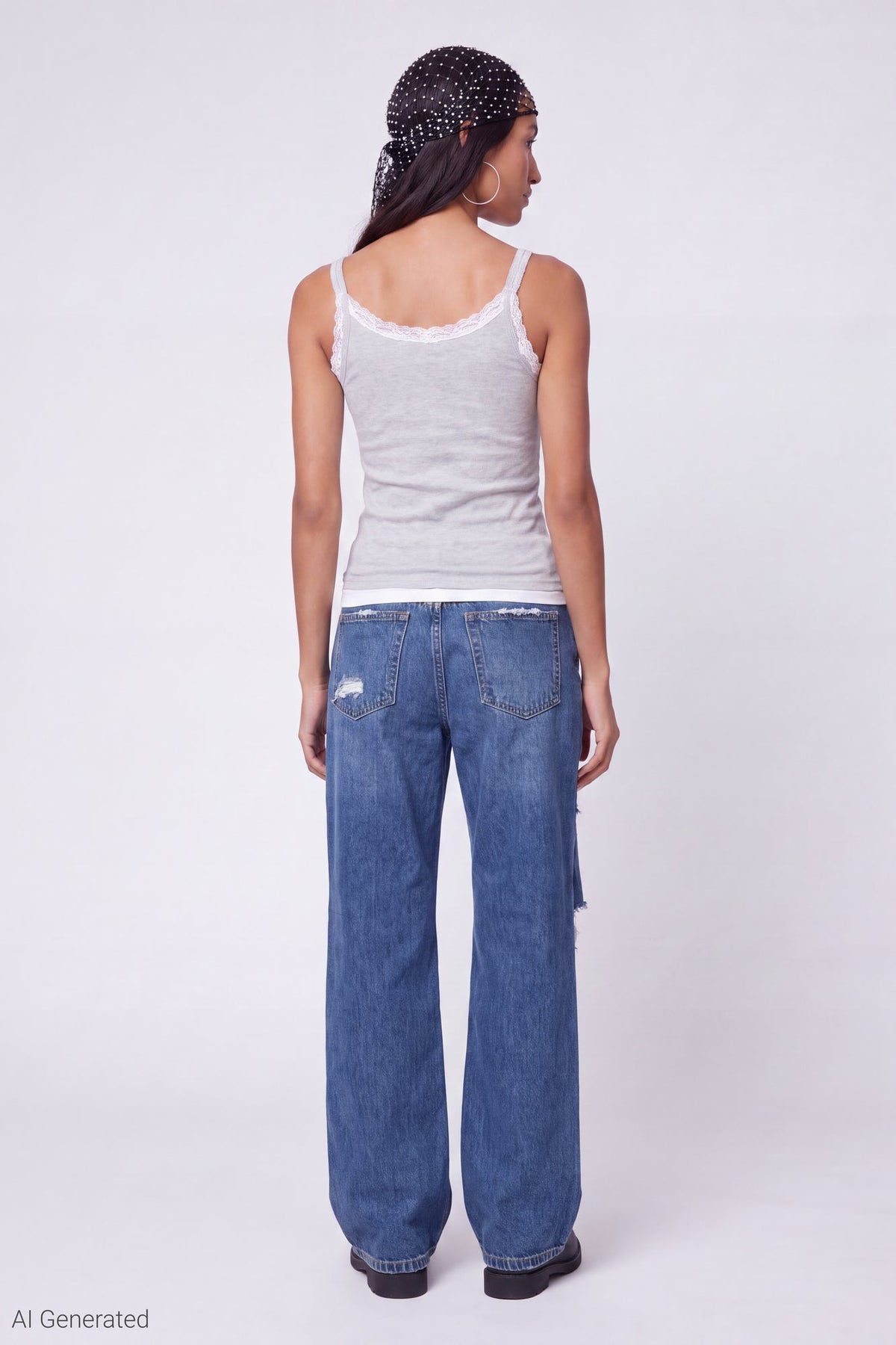 Ribbed Lace Trim Layered Twofer Tank