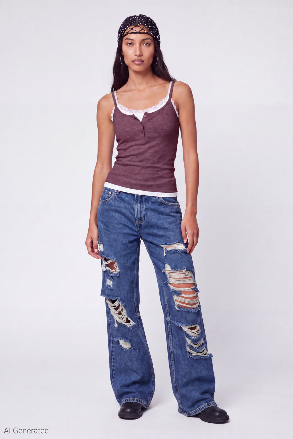 Ribbed Lace Trim Layered Twofer Tank