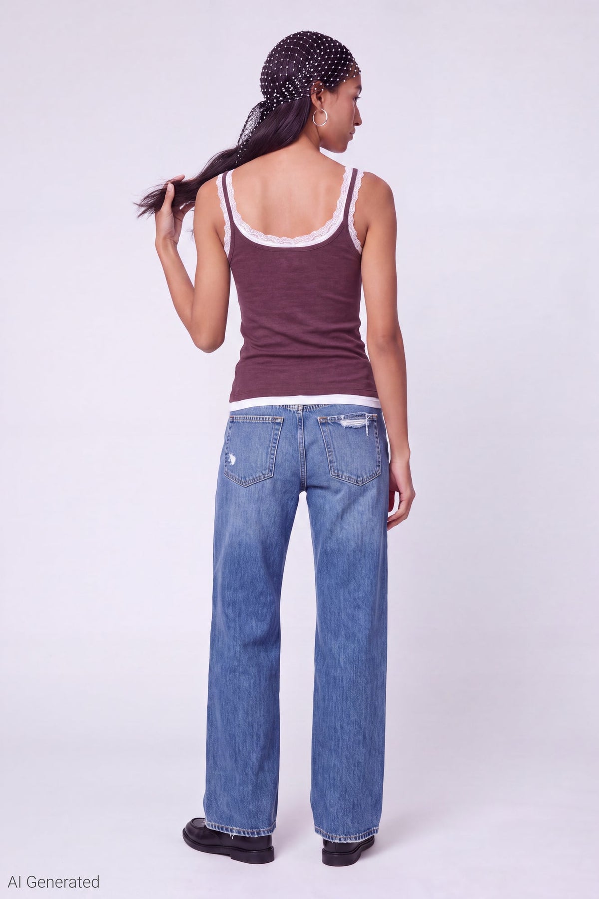 Ribbed Lace Trim Layered Twofer Tank