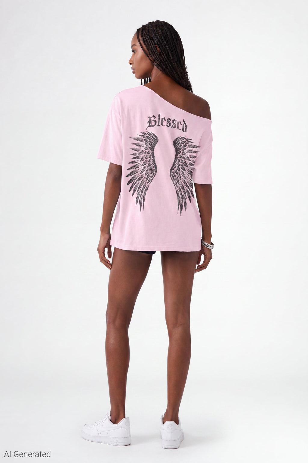 Off Shoulder Graphic T-Shirt
