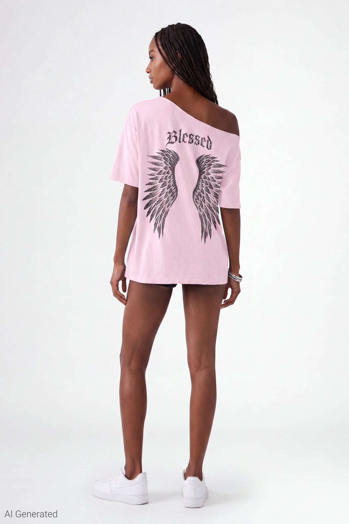 Off Shoulder Graphic T-Shirt