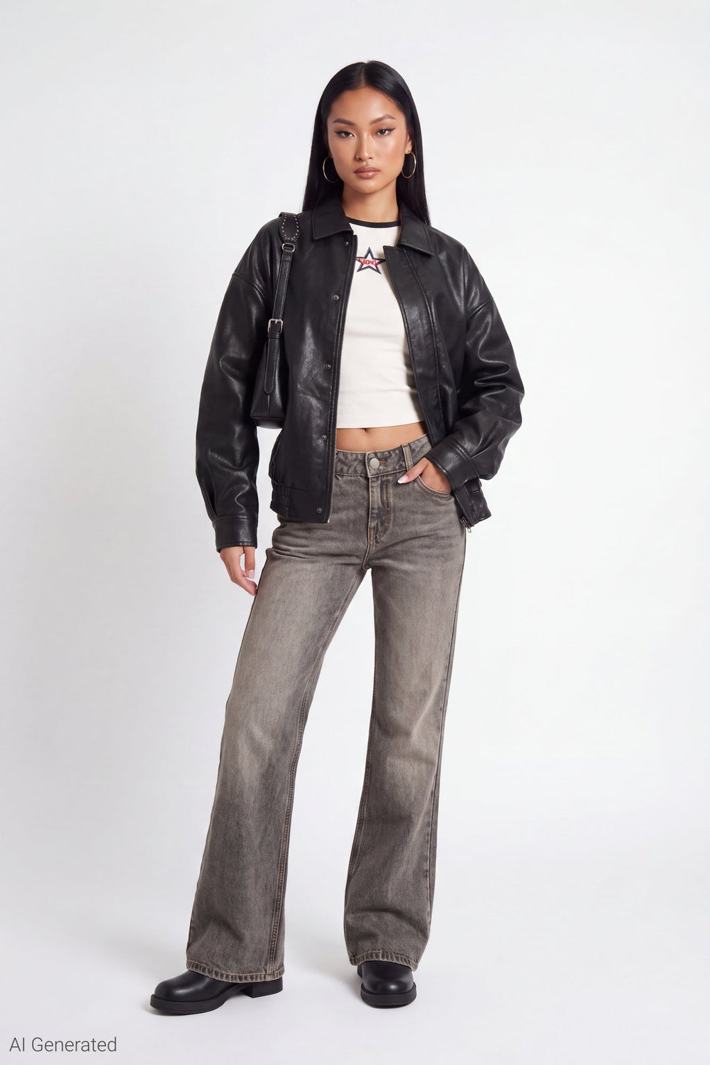 Oversized Faux Leather Jacket