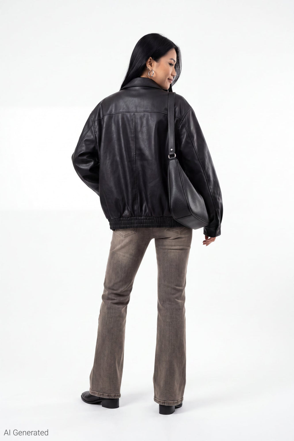 Oversized Faux Leather Jacket