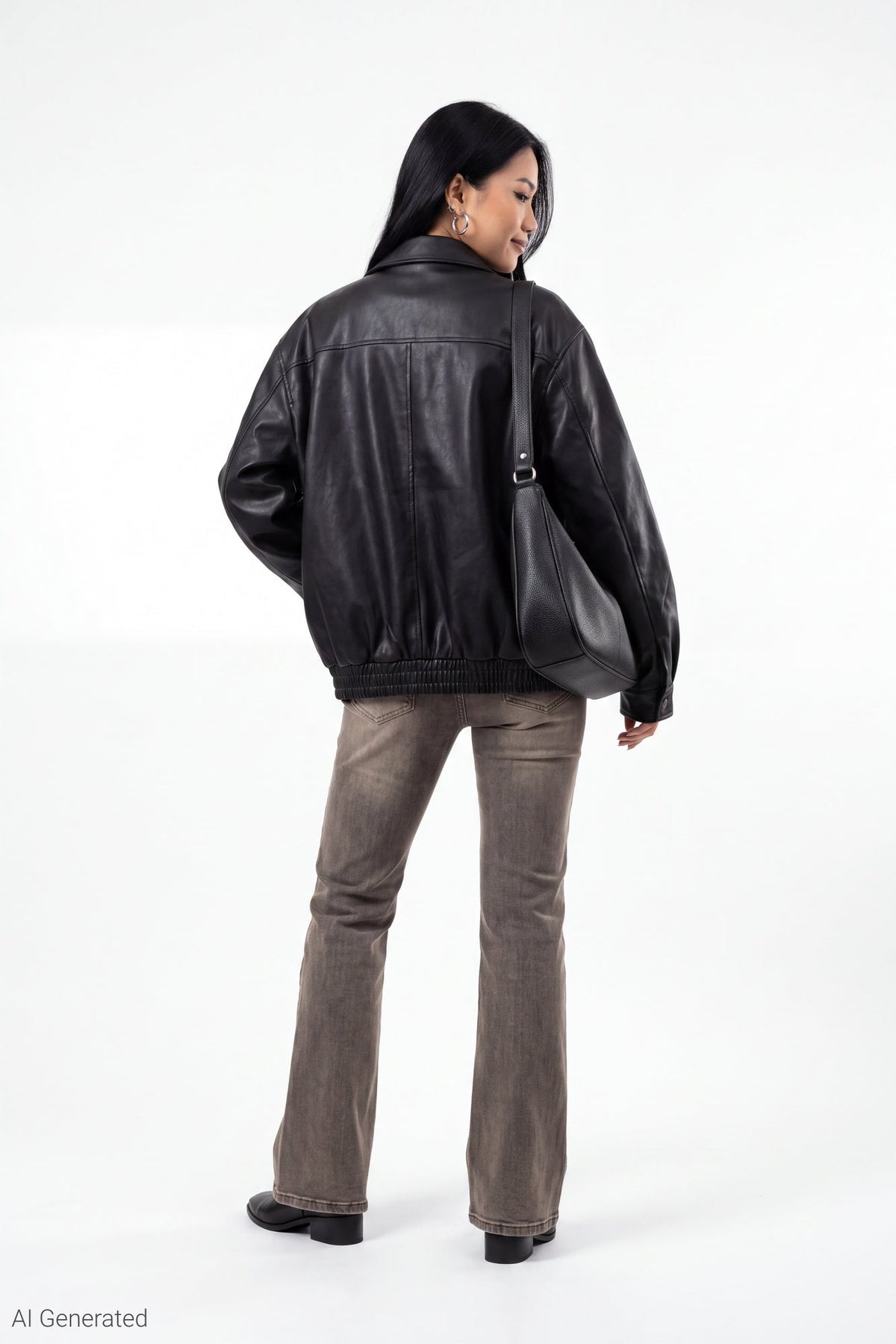 Oversized Faux Leather Jacket