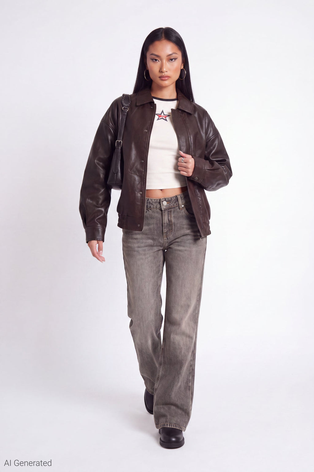 Oversized Faux Leather Jacket