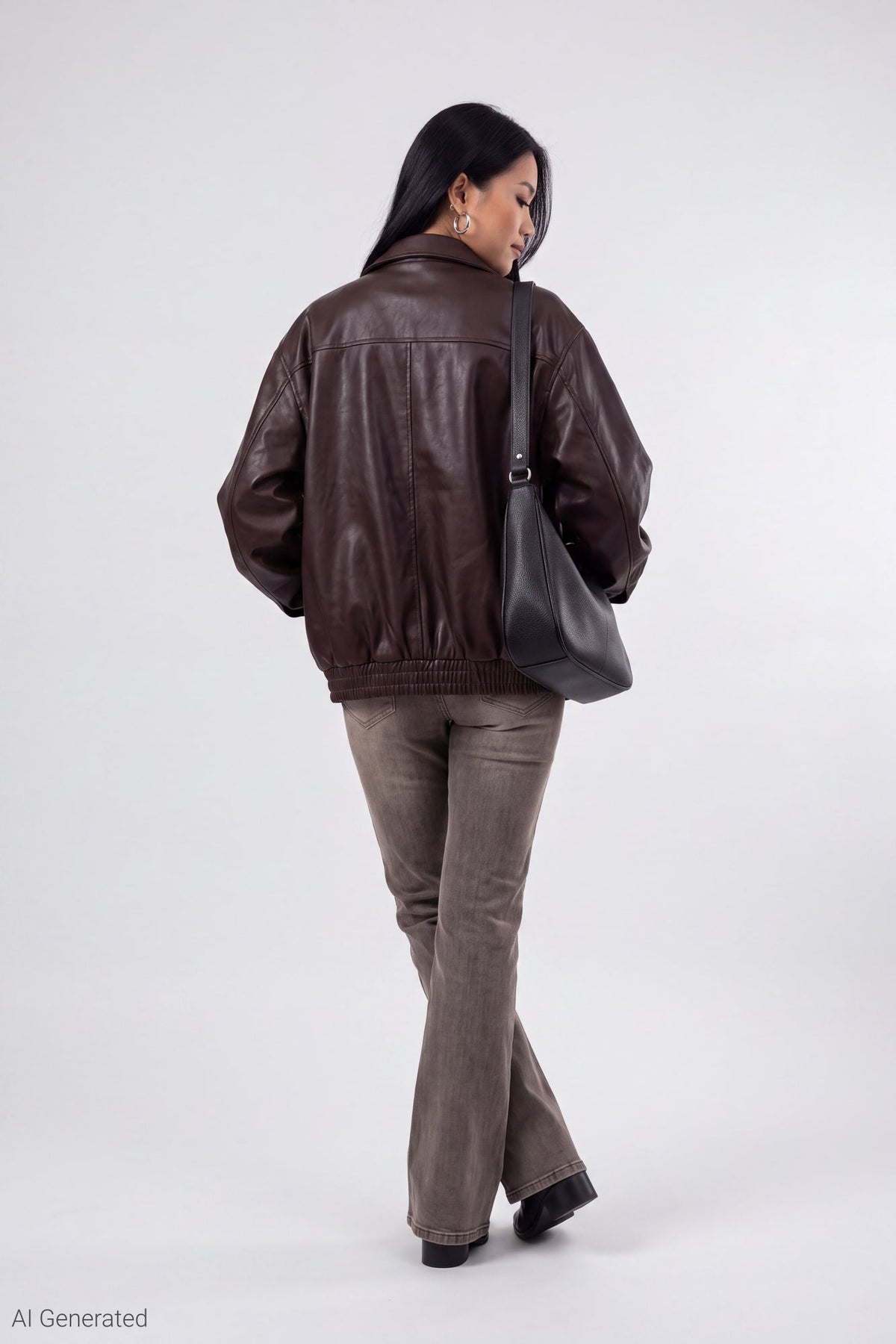 Oversized Faux Leather Jacket