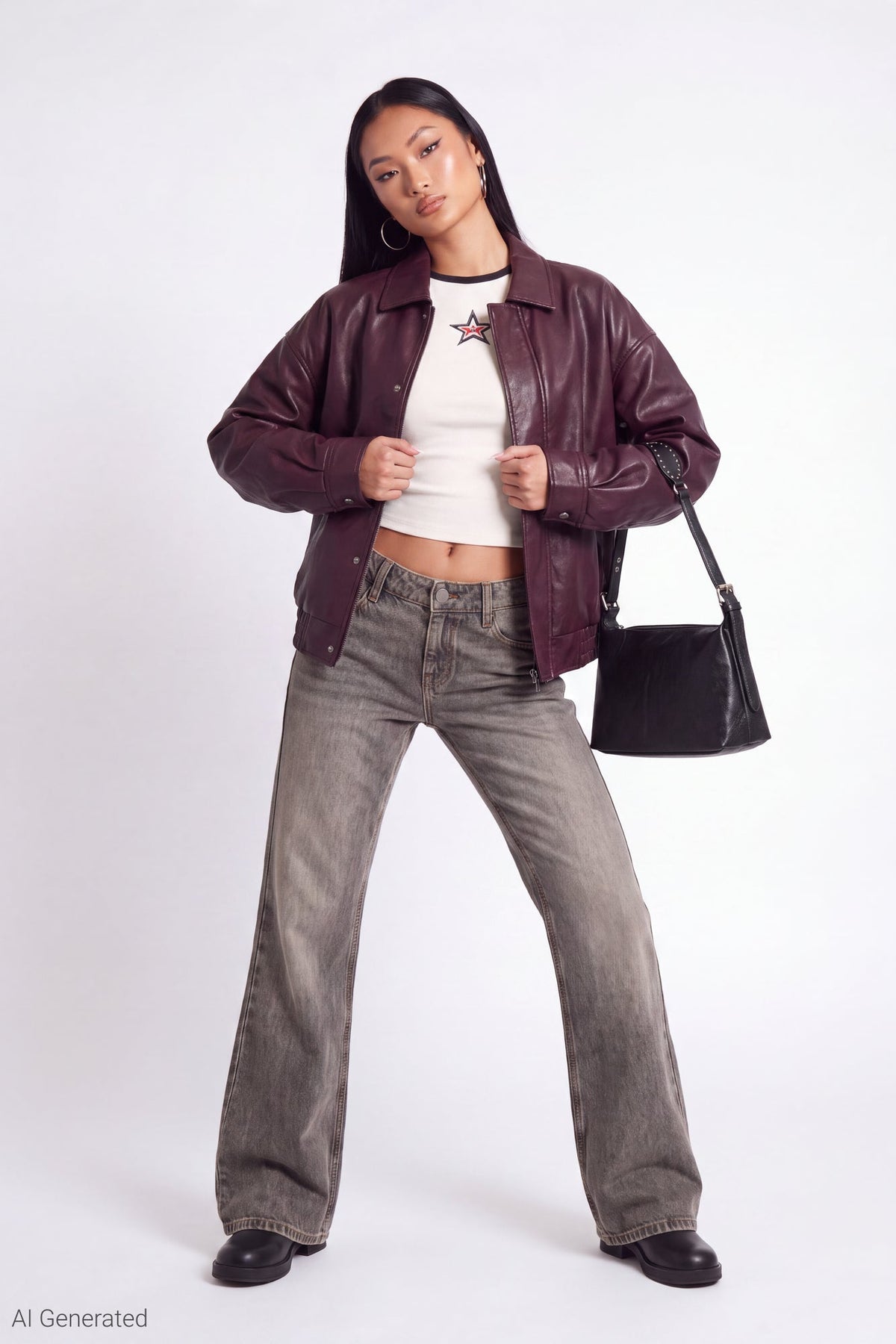 Oversized Faux Leather Jacket