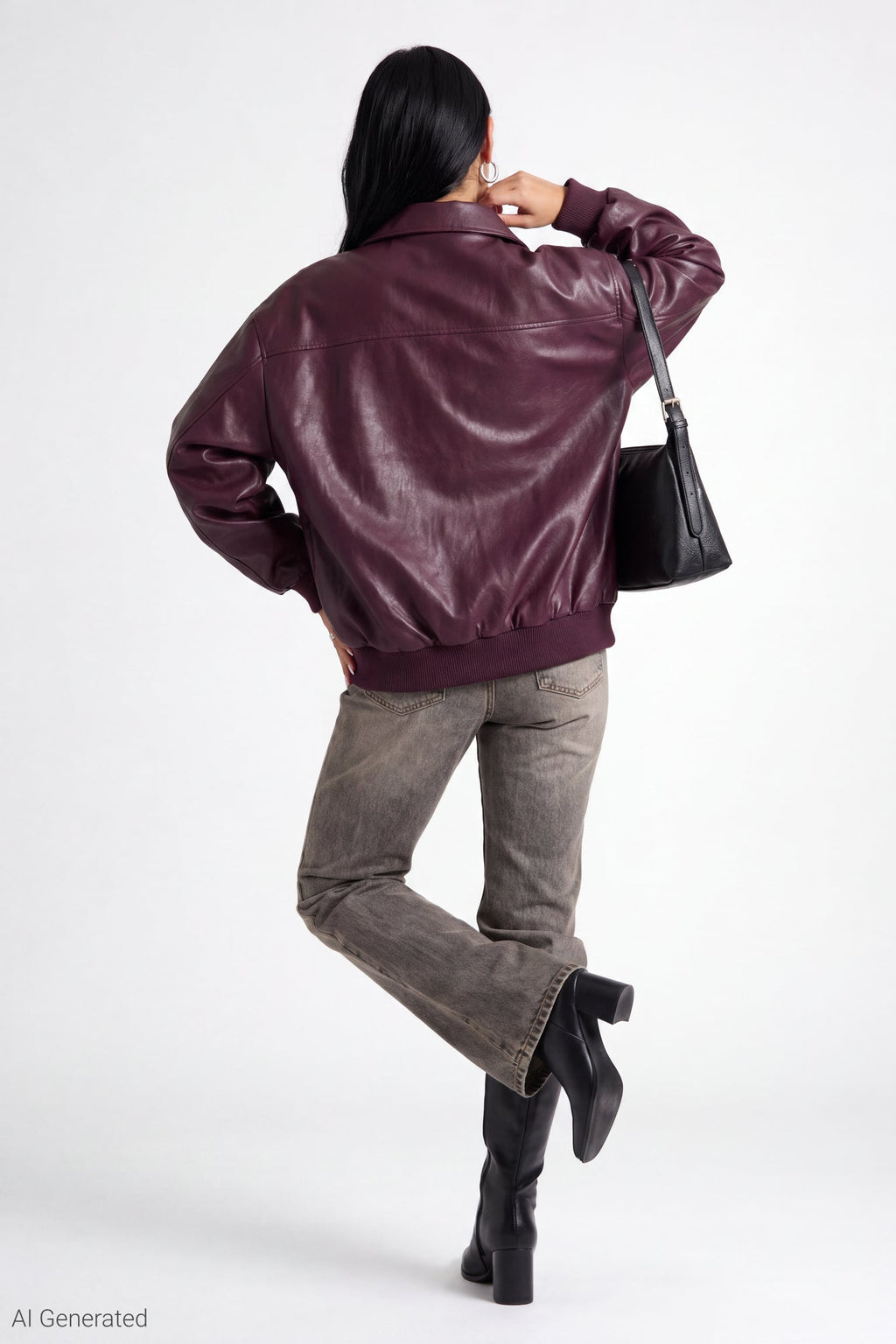 Oversized Faux Leather Jacket