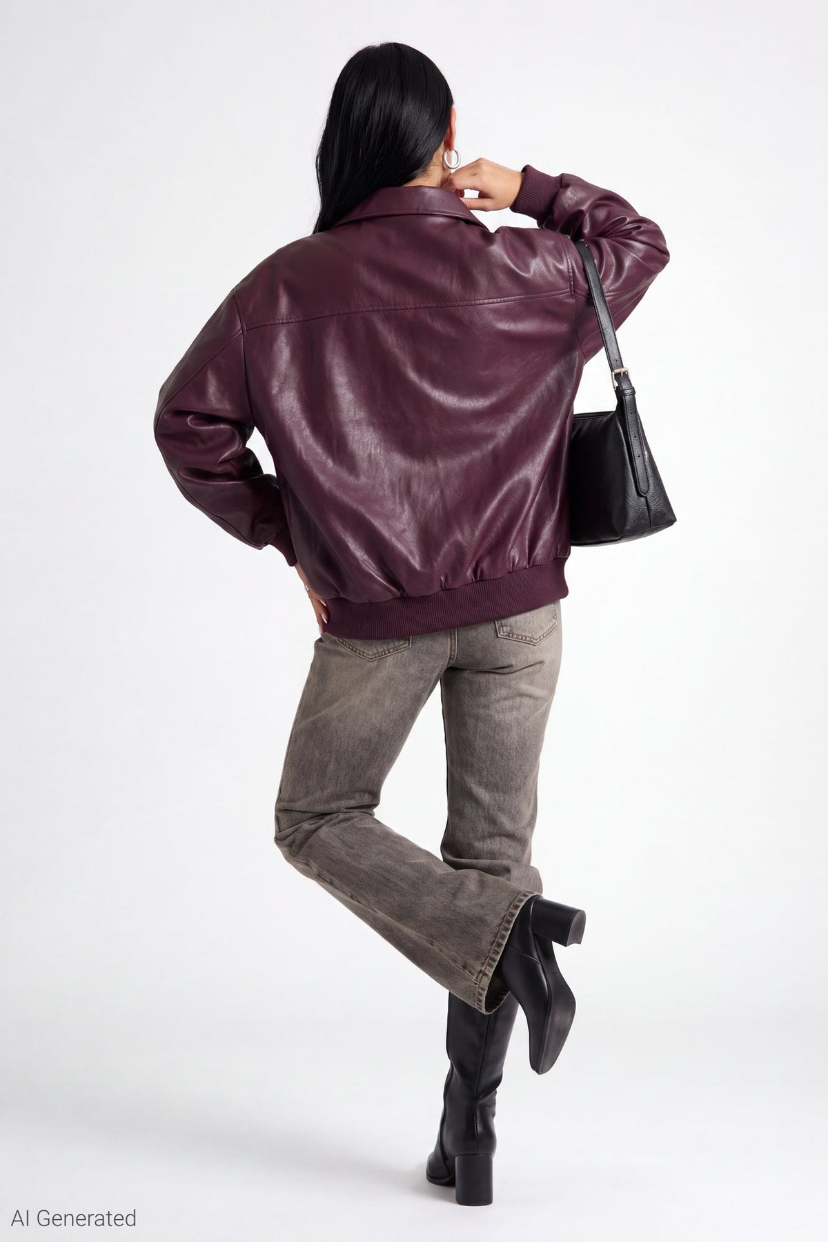 Oversized Faux Leather Jacket