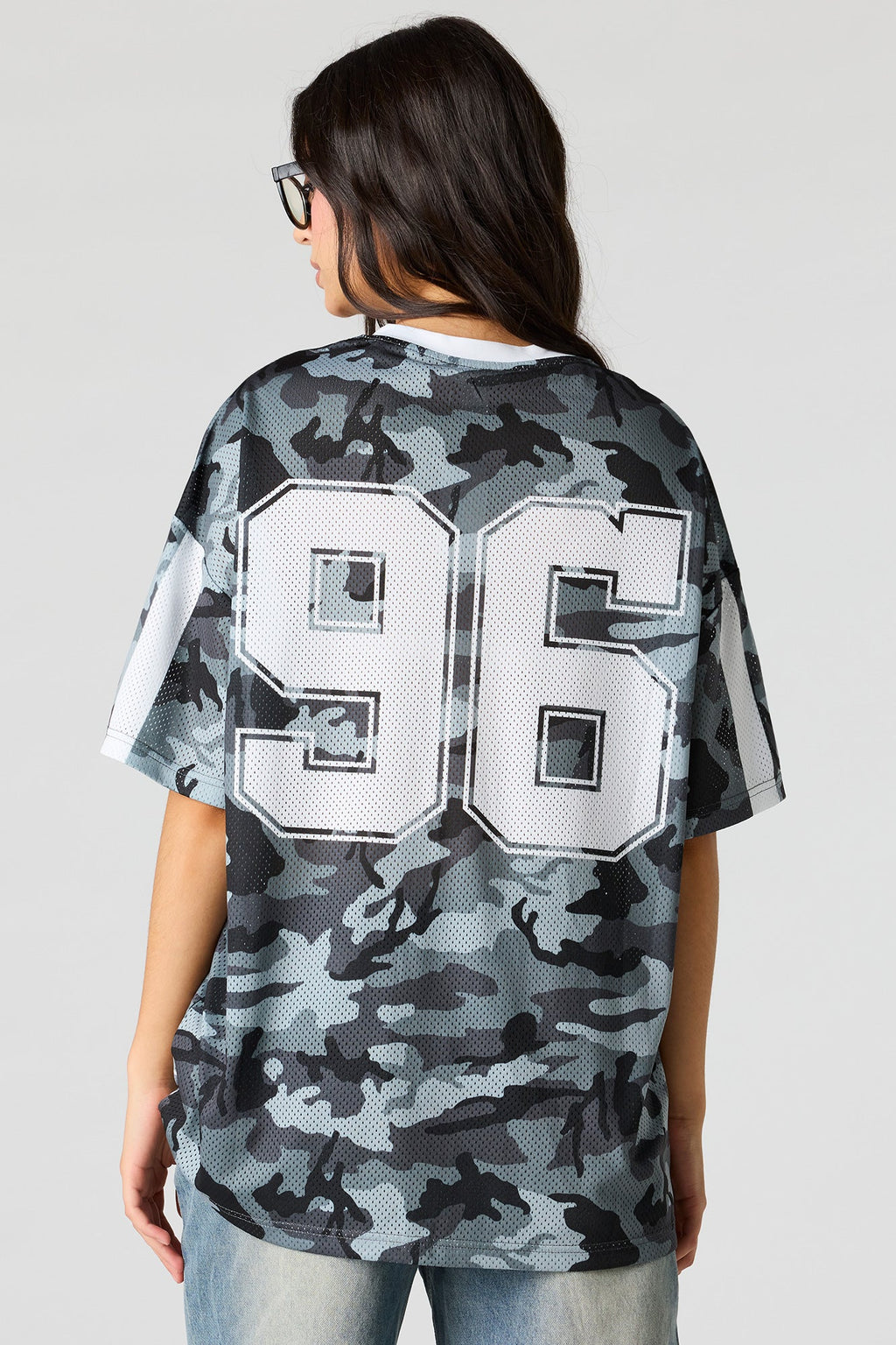 Mesh Graphic V-Neck Jersey