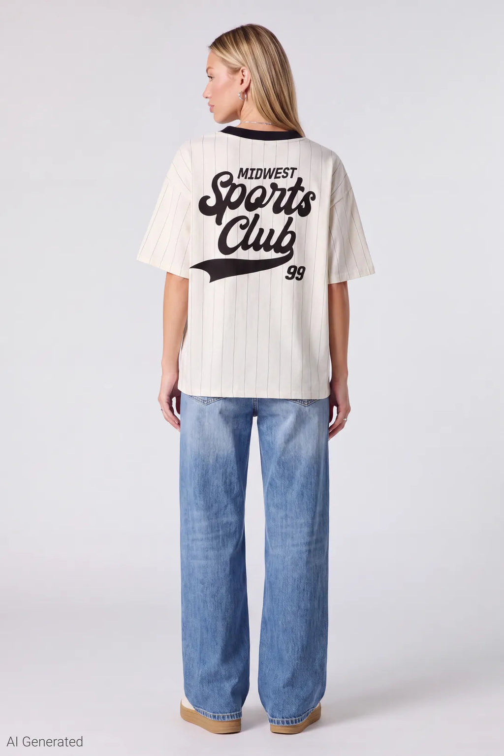 Graphic V-Neck Jersey T-Shirt