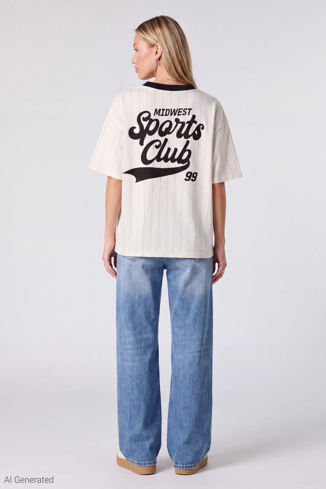Graphic V-Neck Jersey T-Shirt