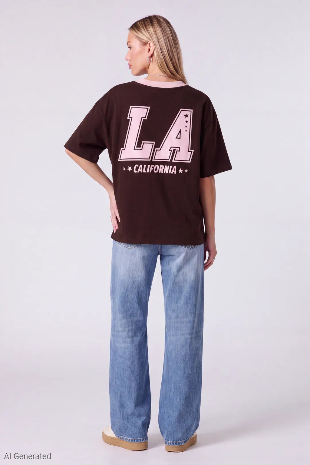 Graphic V-Neck Jersey T-Shirt