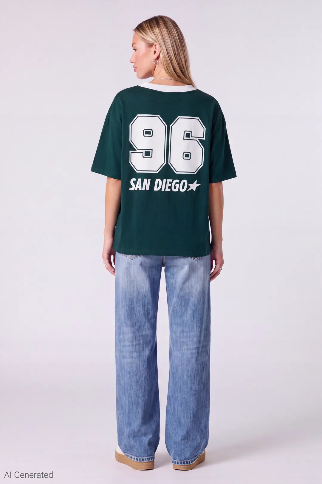 Graphic V-Neck Jersey T-Shirt