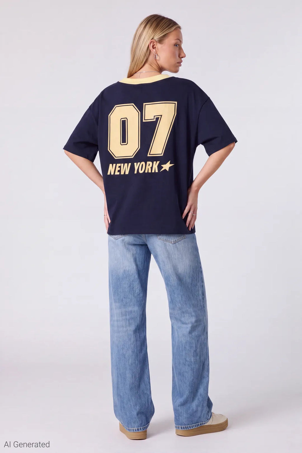 Graphic V-Neck Jersey T-Shirt