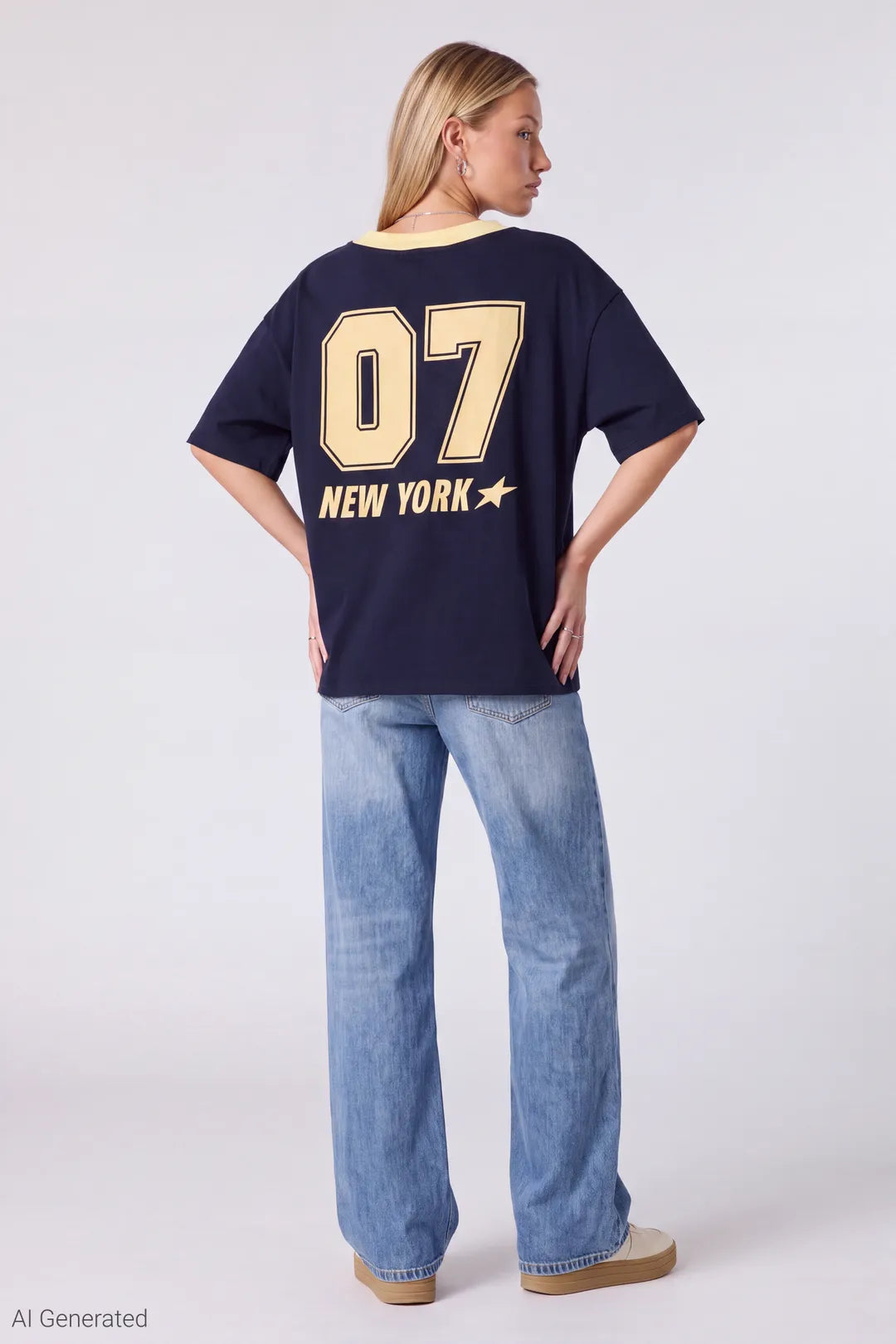 Graphic V-Neck Jersey T-Shirt