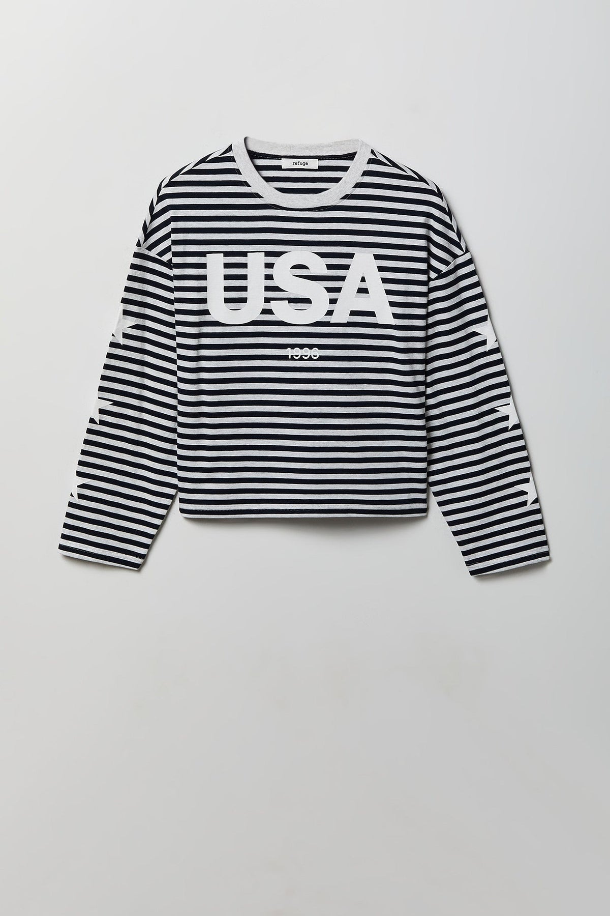 Graphic Striped Long Sleeve Top