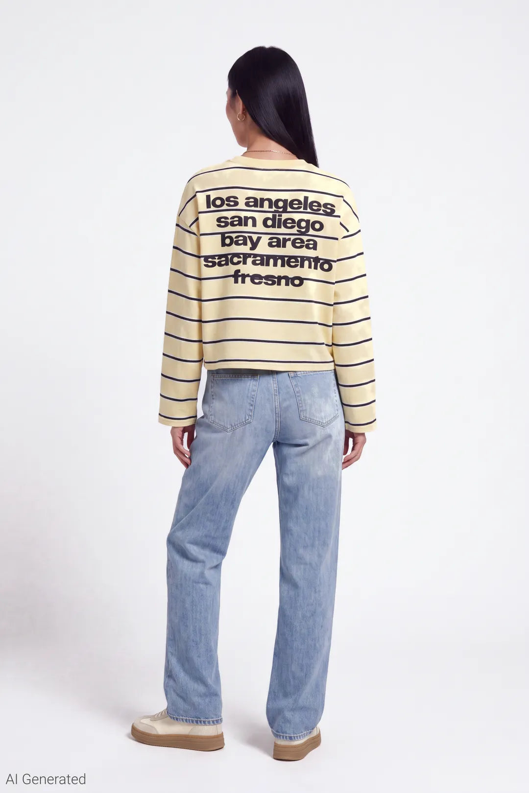 Graphic Striped Long Sleeve Top