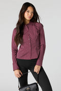 Slim Fit Button-Up Top