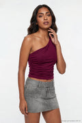 Ruched One Shoulder Top