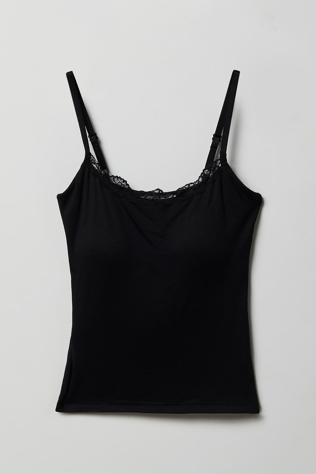 Luxe Heavy Contour Braless Lace Trim Tank