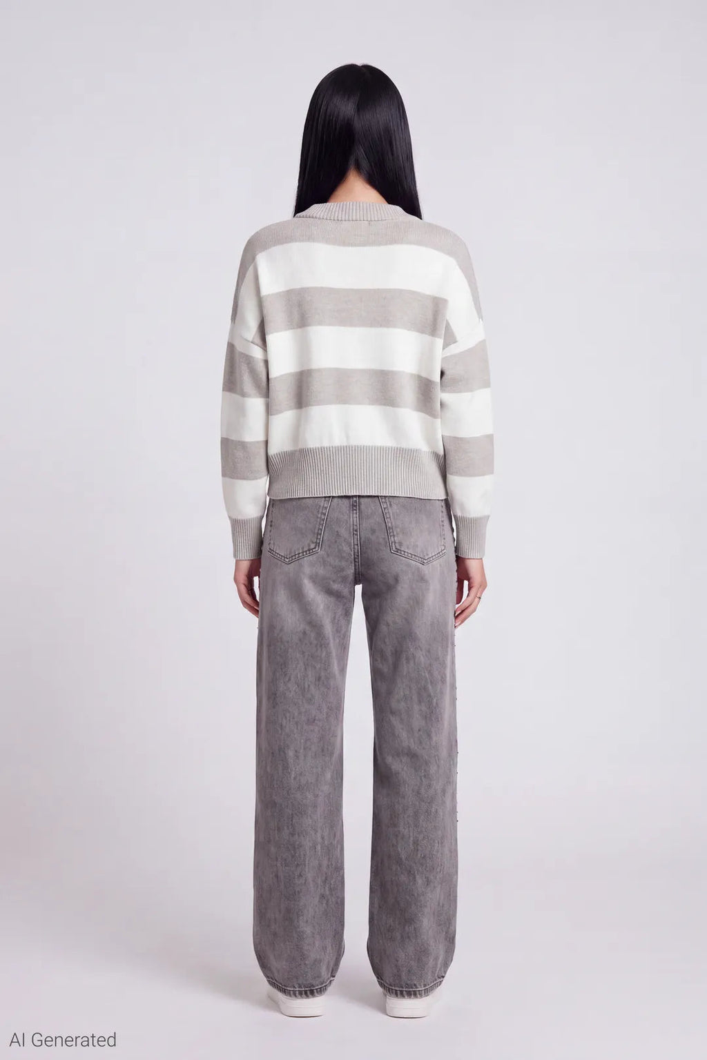 Striped V-Neck Sweater