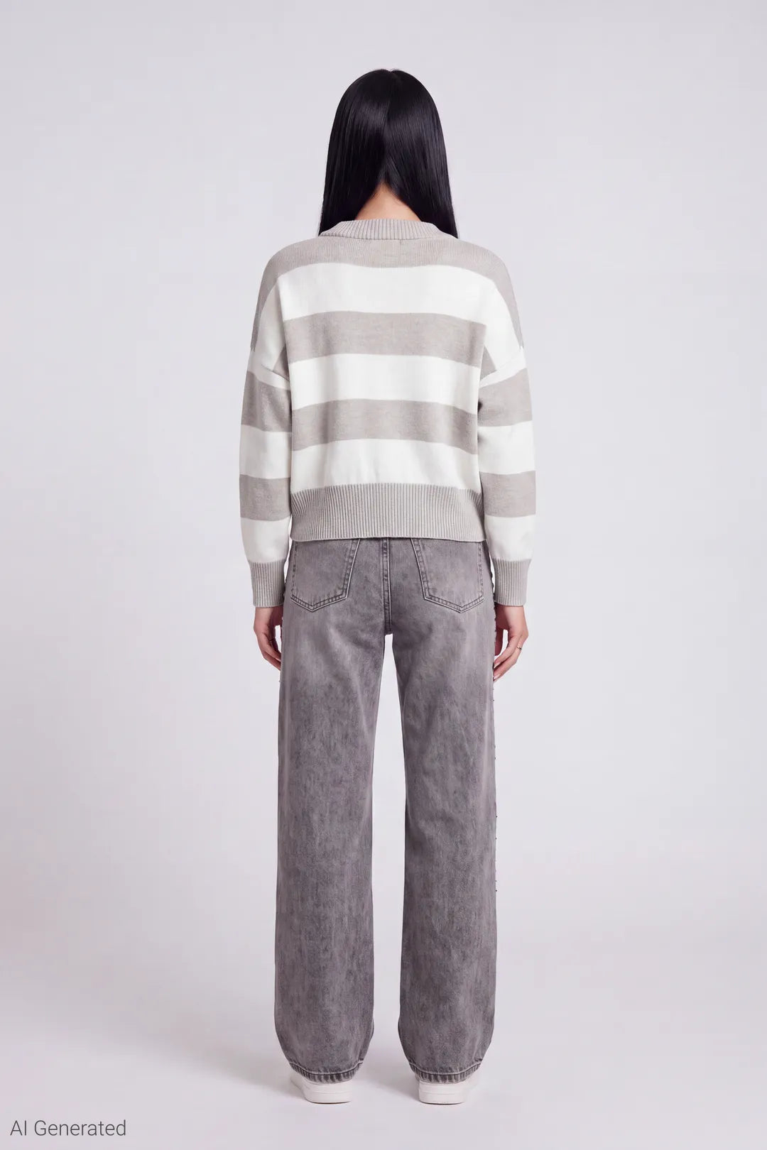 Striped V-Neck Sweater