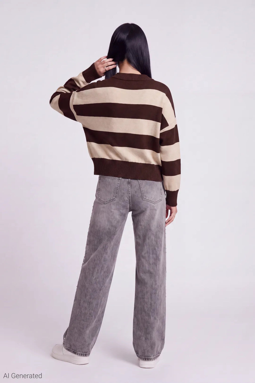 Striped V-Neck Sweater