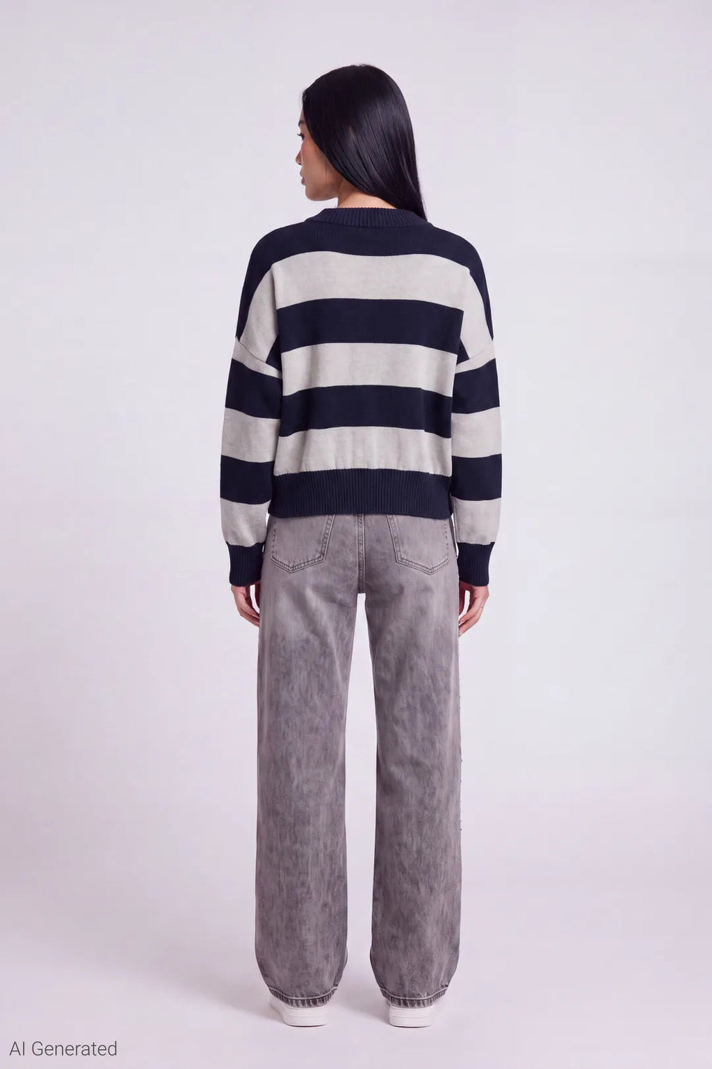 Striped V-Neck Sweater