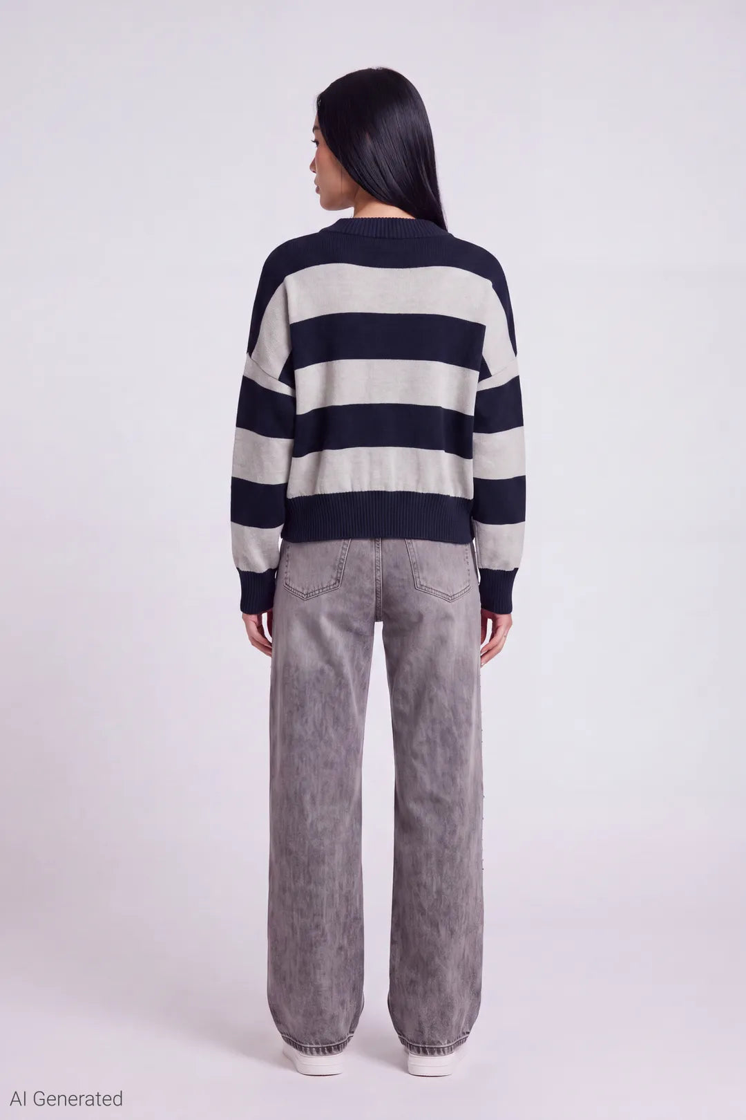 Striped V-Neck Sweater