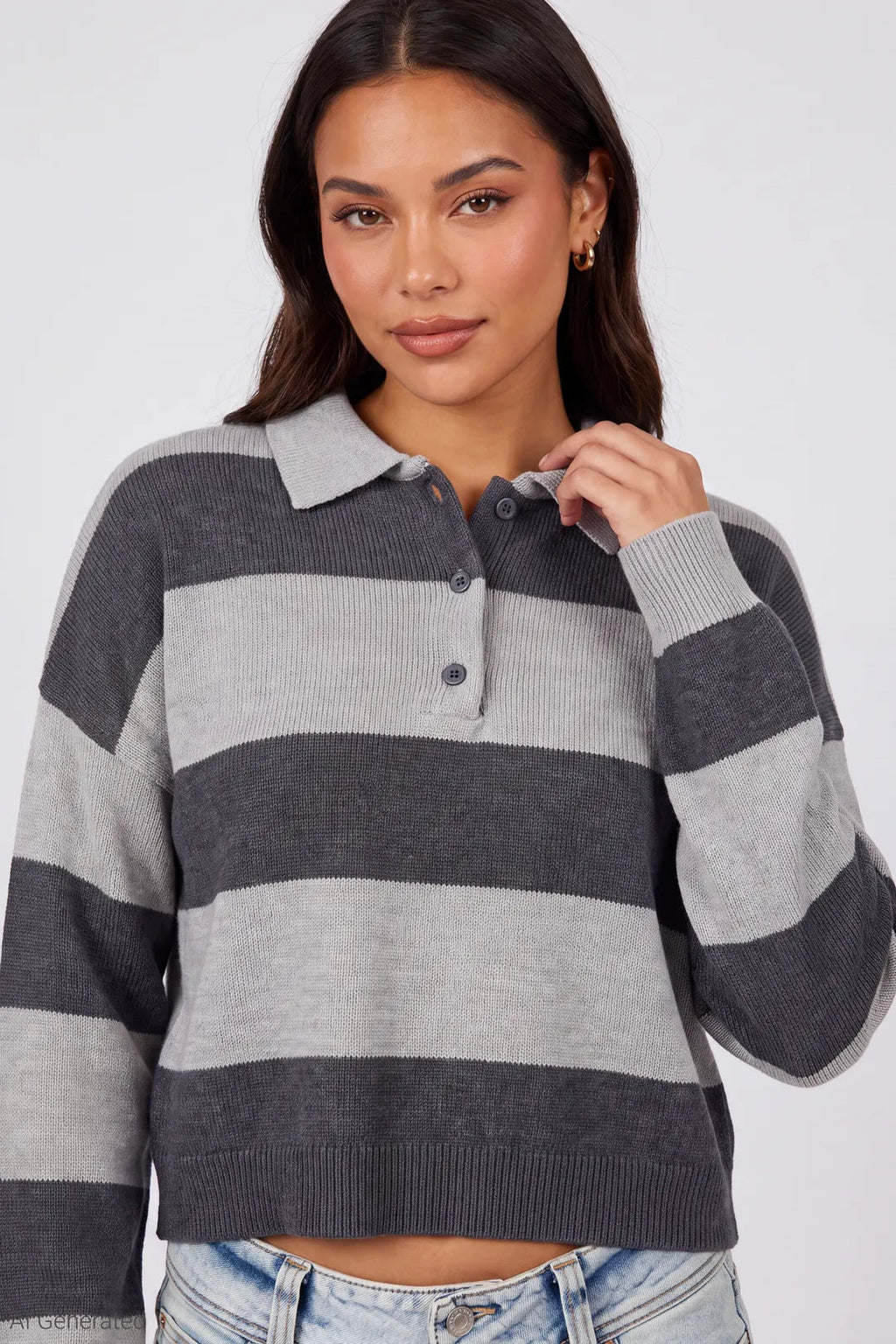 Striped Polo Sweater